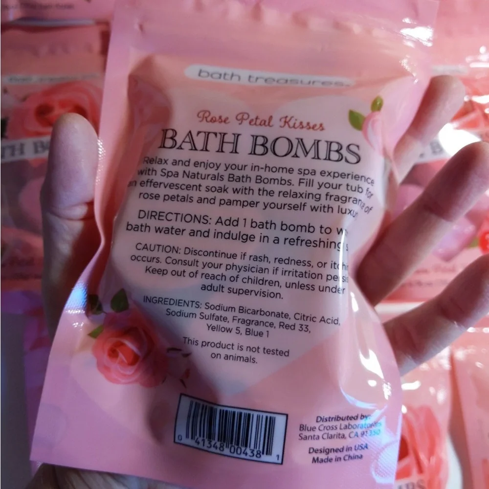 15 PKG (45 Cuts)Bath Treasures Bath Bombs Rose Petal Kisses Heart Bath F…